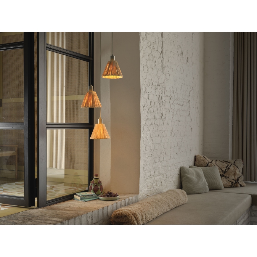 Ledvance - Luster na sajli DECOR RAFFIA 3xE27/15W/230V rafija