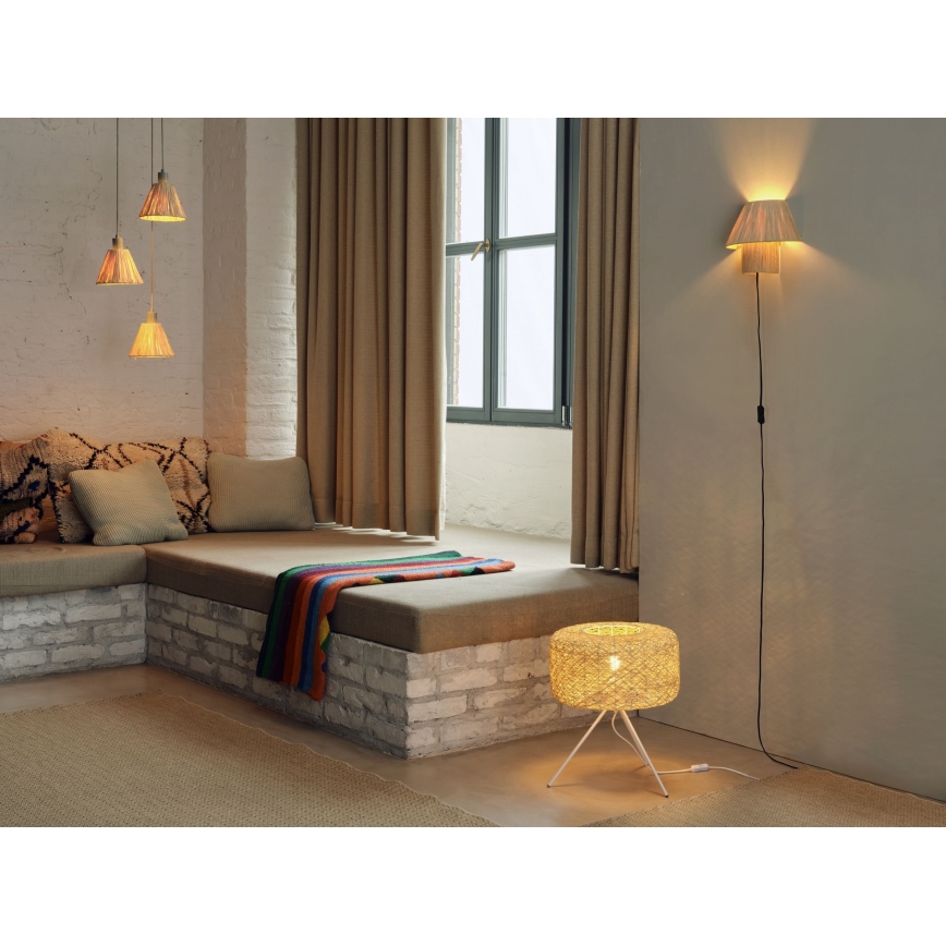Ledvance - Luster na sajli DECOR RAFFIA 3xE27/15W/230V rafija