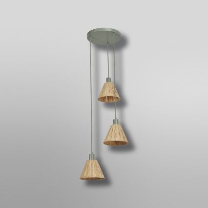 Ledvance - Luster na sajli DECOR RAFFIA 3xE27/15W/230V rafija