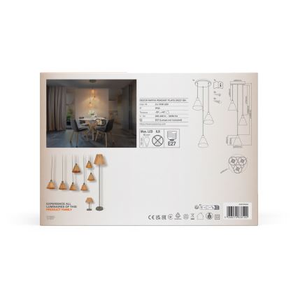 Ledvance - Luster na sajli DECOR RAFFIA 3xE27/15W/230V rafija