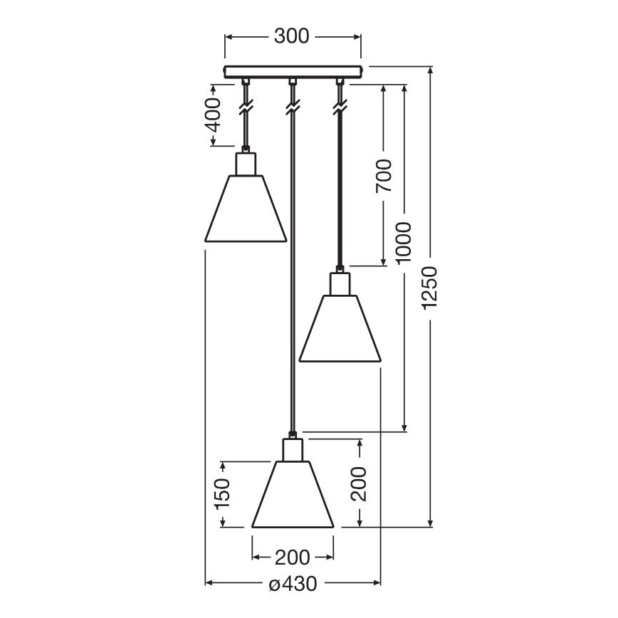 Ledvance - Luster na sajli DECOR RAFFIA 3xE27/15W/230V rafija
