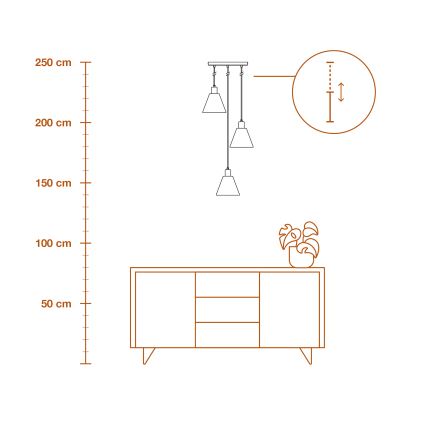 Ledvance - Luster na sajli DECOR RAFFIA 3xE27/15W/230V rafija