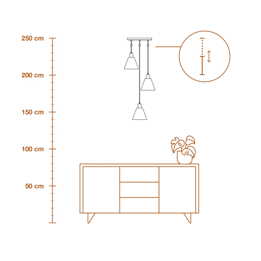 Ledvance - Luster na sajli DECOR RAFFIA 3xE27/15W/230V rafija