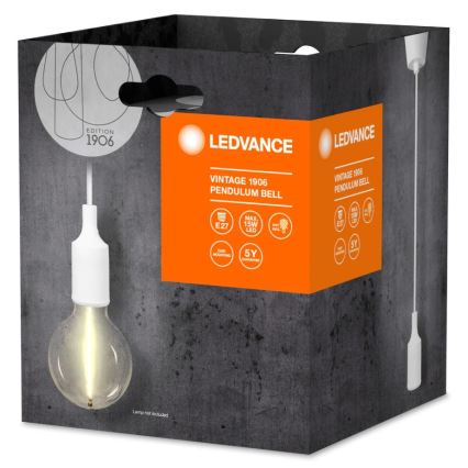 Ledvance - Luster na sajli PENDULUM BELL 1xE27/15W/230V bela
