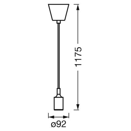 Ledvance - Luster na sajli PENDULUM BELL 1xE27/15W/230V crno