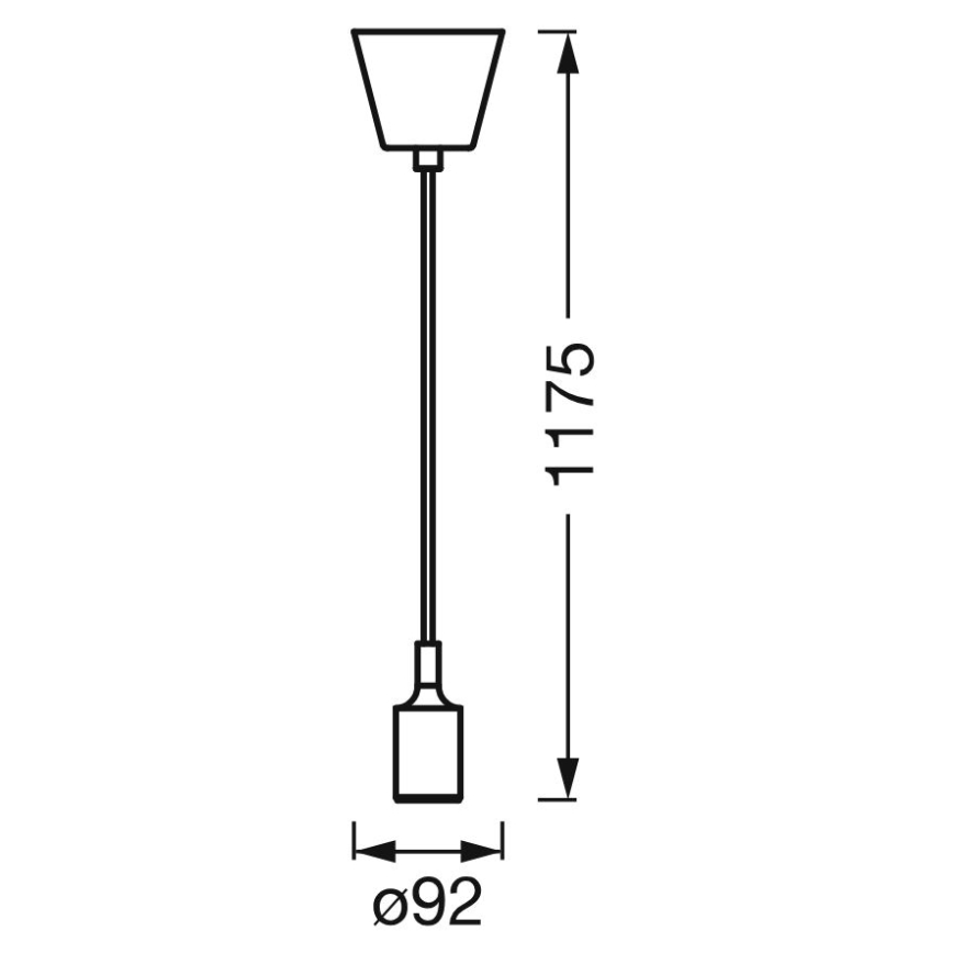 Ledvance - Luster na sajli PENDULUM BELL 1xE27/15W/230V crno