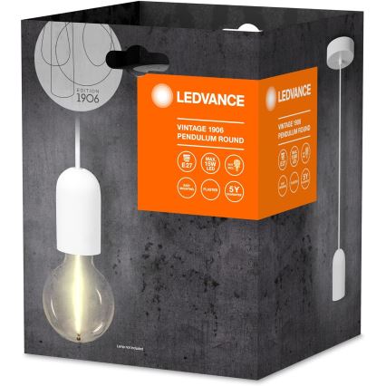 Ledvance - Luster na sajli PENDULUM ROUND 1xE27/15W/230V bela