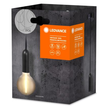 Ledvance - Luster na sajli PENDULUM ROUND 1xE27/15W/230V crno