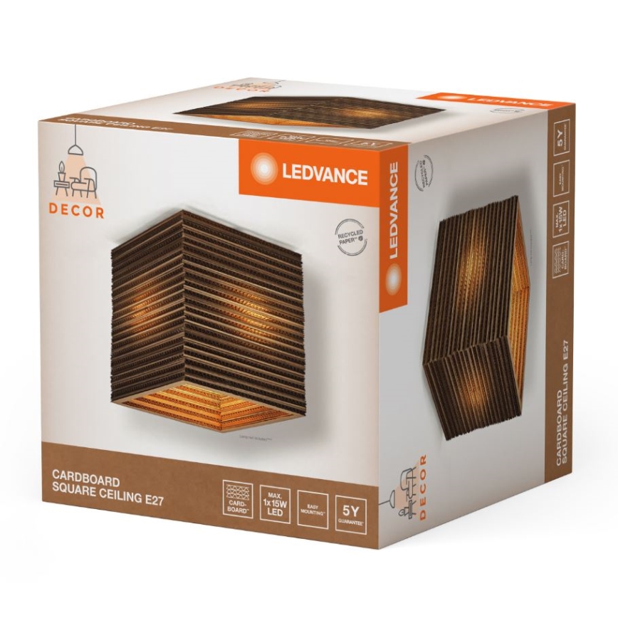 Ledvance - Plafonjera DECOR CARDBOARD 1xE27/15W/230V 25x25 cm