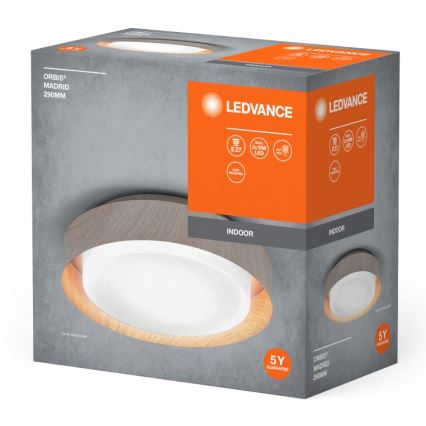 Ledvance - Plafonjera ORBIS MADRID 2xE27/10W/230V drvo