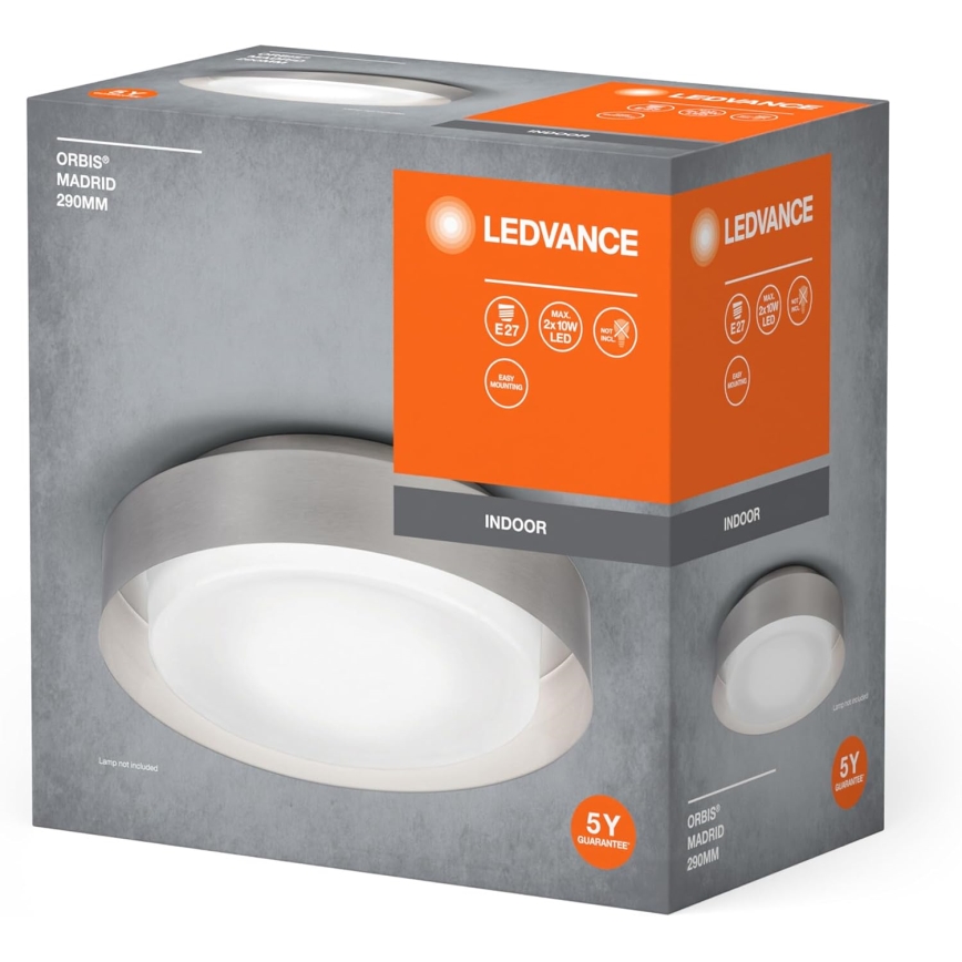 Ledvance - Plafonjera ORBIS MADRID 2xE27/10W/230V mat krom