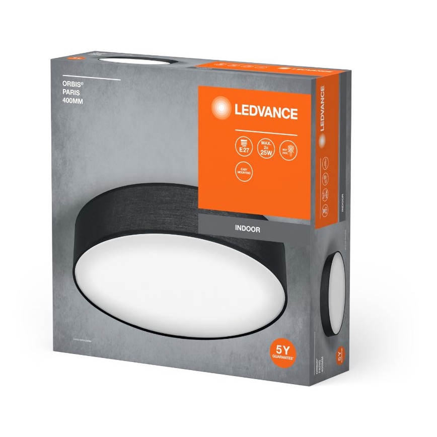 Ledvance - Plafonjera ORBIS PARIS 2xE27/25W/230V crno