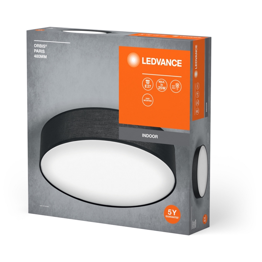 Ledvance - Plafonjera ORBIS PARIS 3xE27/25W/230V crno
