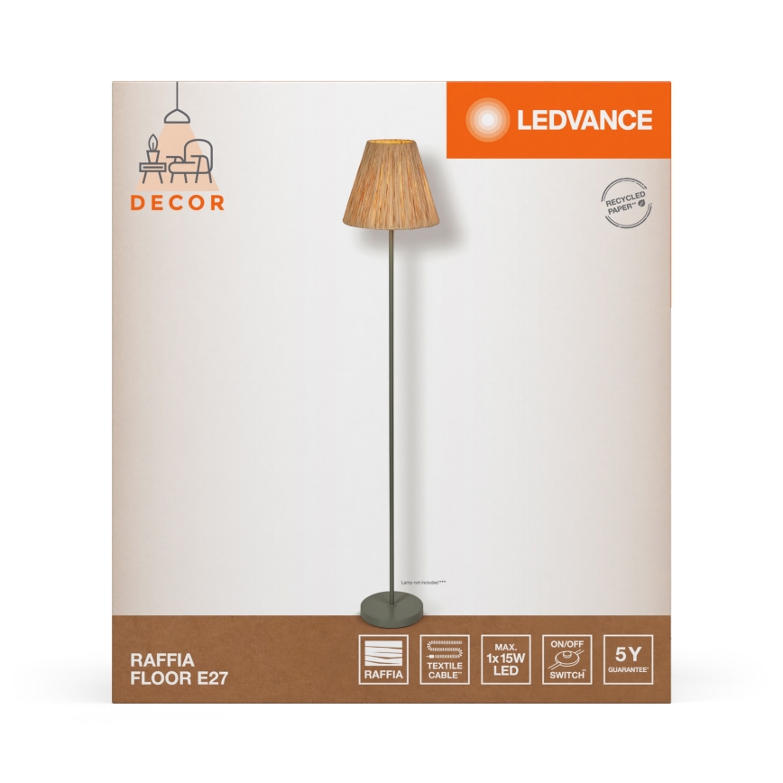 Ledvance - Podna lampa DECOR RAFFIA 1xE27/15W/230V rafija