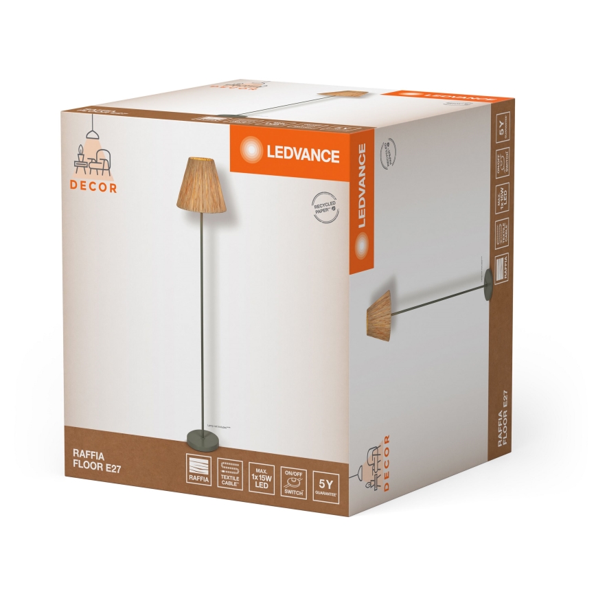 Ledvance - Podna lampa DECOR RAFFIA 1xE27/15W/230V rafija
