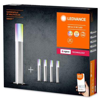 Ledvance - Set 5x LED RGBW Prigušiva vanjska lampa SMART+ GARDENPOLE LED/6W/230V IP44