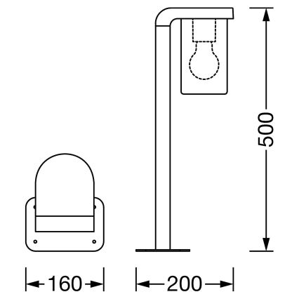 Ledvance - Spoljašnja lampa CASCADE 1xE27/25W/230V IP44 50 cm