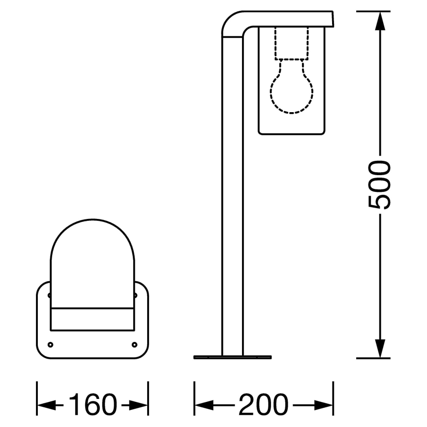 Ledvance - Spoljašnja lampa CASCADE 1xE27/25W/230V IP44 50 cm