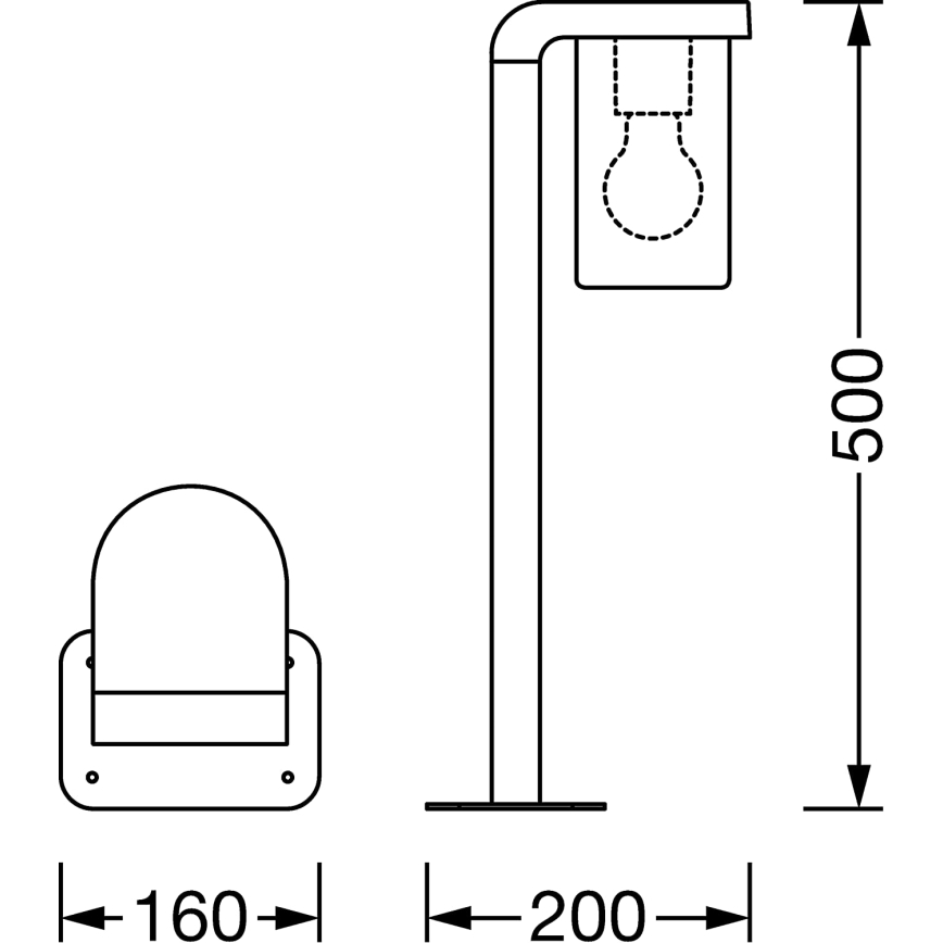 Ledvance - Spoljašnja lampa CASCADE 1xE27/25W/230V IP44 50 cm