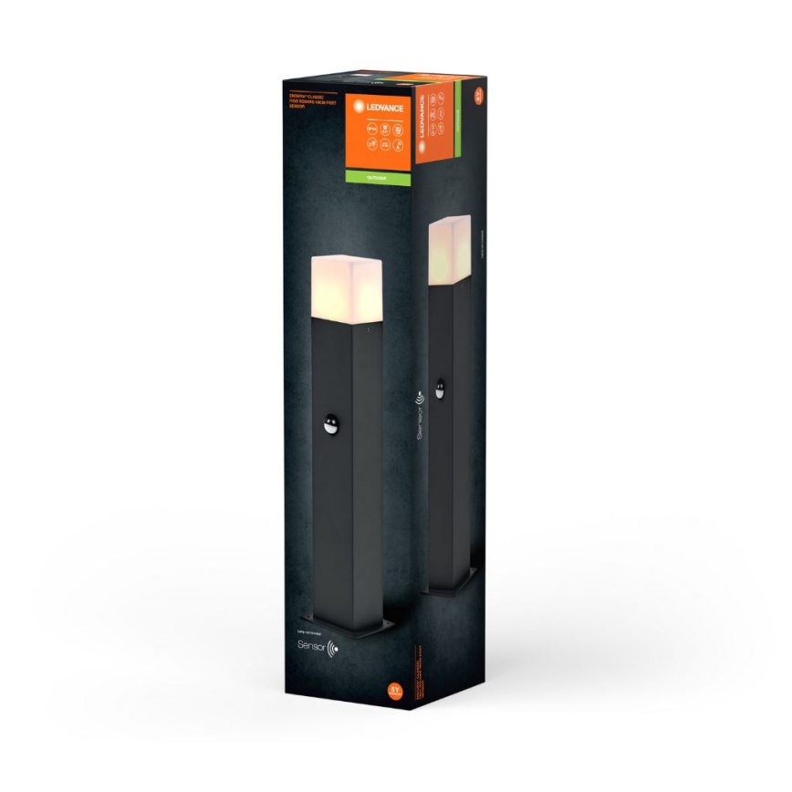 Ledvance - Spoljašnja lampa sa senzorom FIGO SQUARE 1xE27/20W/230V IP44