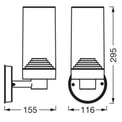 Ledvance - Spoljašnja zidna lampa AMBER 1xE27/20W/230V IP44