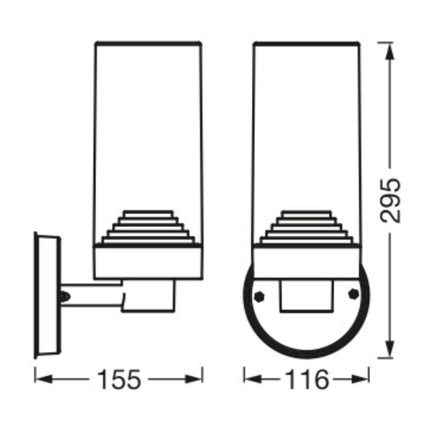 Ledvance - Spoljašnja zidna lampa AMBER 1xE27/20W/230V IP44