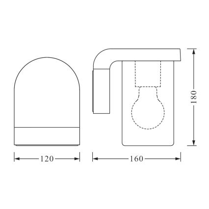 Ledvance - Spoljašnja zidna lampa CASCADE 1xE27/25W/230V IP44