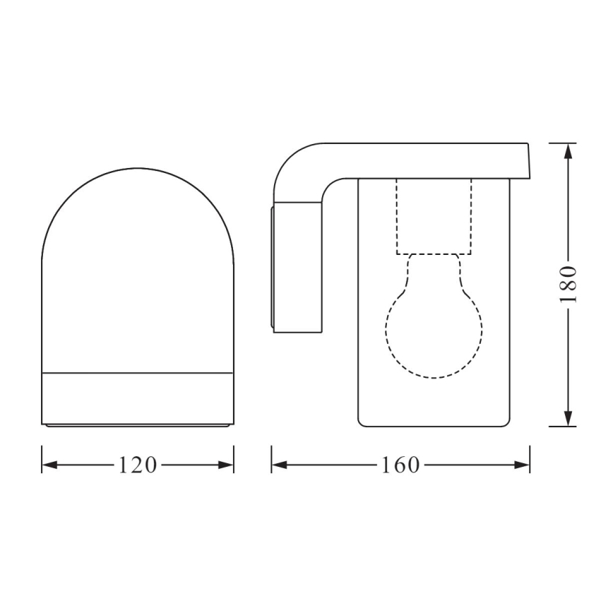 Ledvance - Spoljašnja zidna lampa CASCADE 1xE27/25W/230V IP44