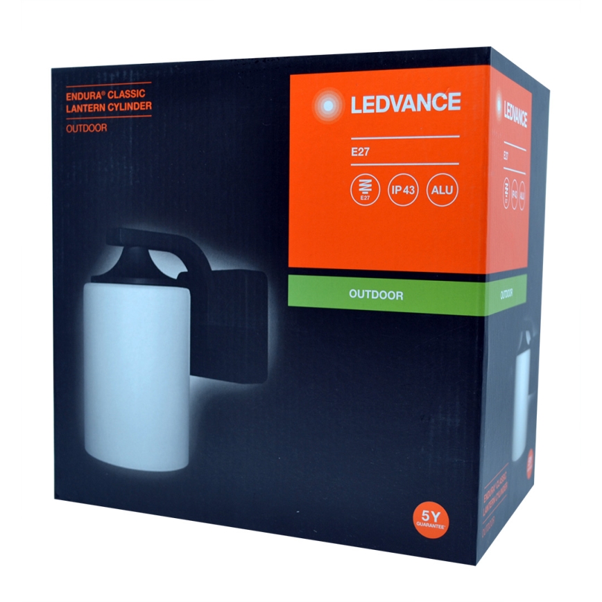 Ledvance - Spoljašnja zidna lampa CYLINDER 1xE27/60W/230V IP43 crno
