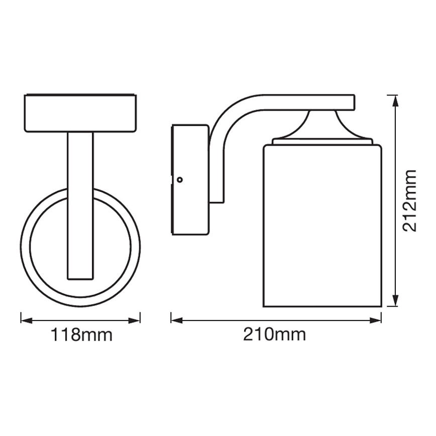 Ledvance - Spoljašnja zidna lampa CYLINDER 1xE27/60W/230V IP43 crno