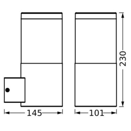 Ledvance - Spoljašnja zidna lampa EBRO 1xE27/20W/230V IP44