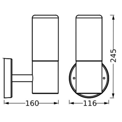 Ledvance - Spoljašnja zidna lampa FIGO CYLINDER 1xE27/20W/230V IP44