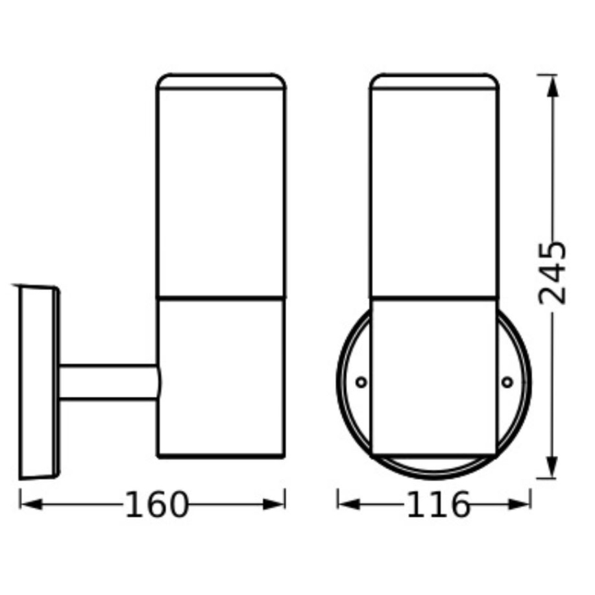 Ledvance - Spoljašnja zidna lampa FIGO CYLINDER 1xE27/20W/230V IP44