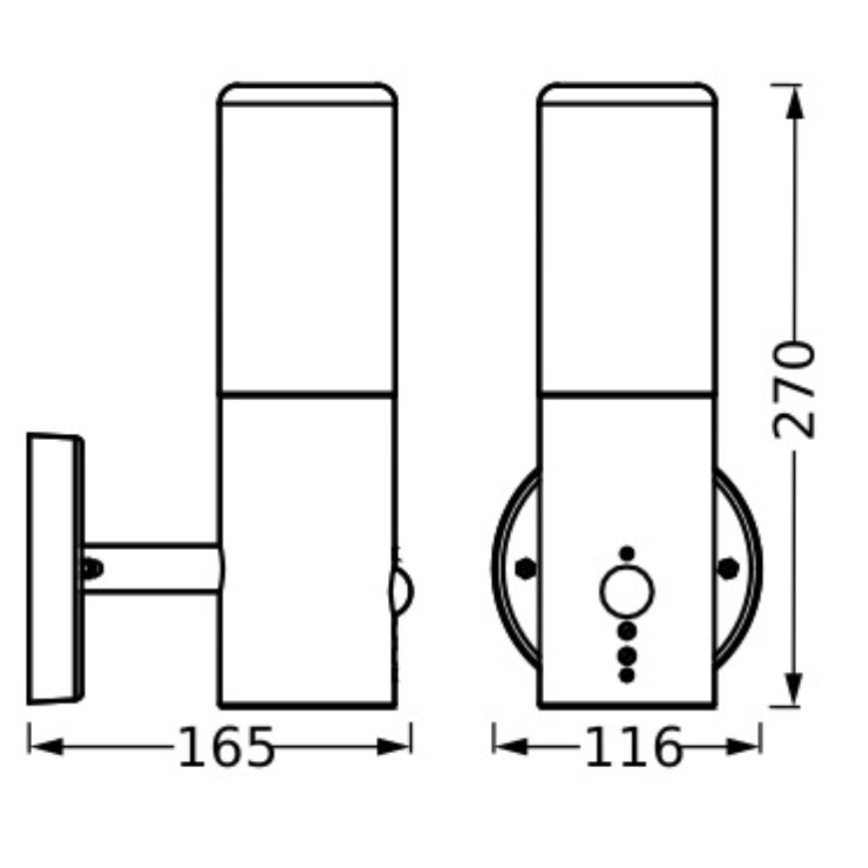 Ledvance - Spoljašnja zidna lampa sa senzorom FIGO CYLINDER 1xE27/20W/230V