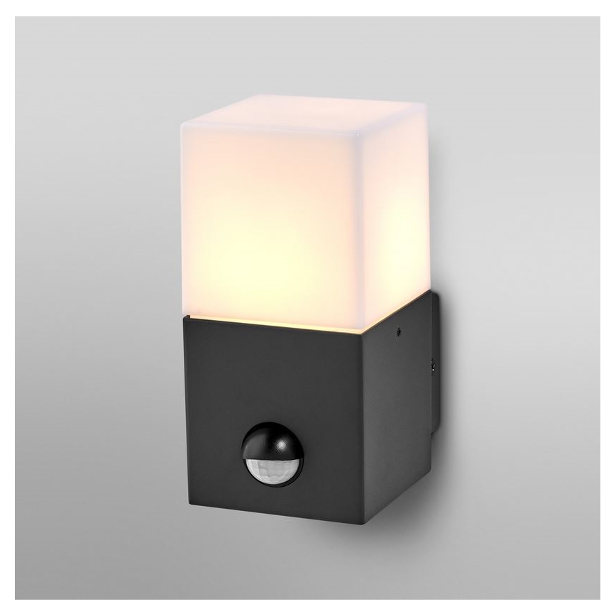 Ledvance - Spoljašnja zidna lampa sa senzorom FIGO SQUARE 1xE27/20W/230V