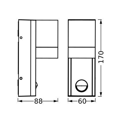 Ledvance - Spoljašnja zidna lampa sa senzorom ISIDOR 1xGU10/35W/230V IP65