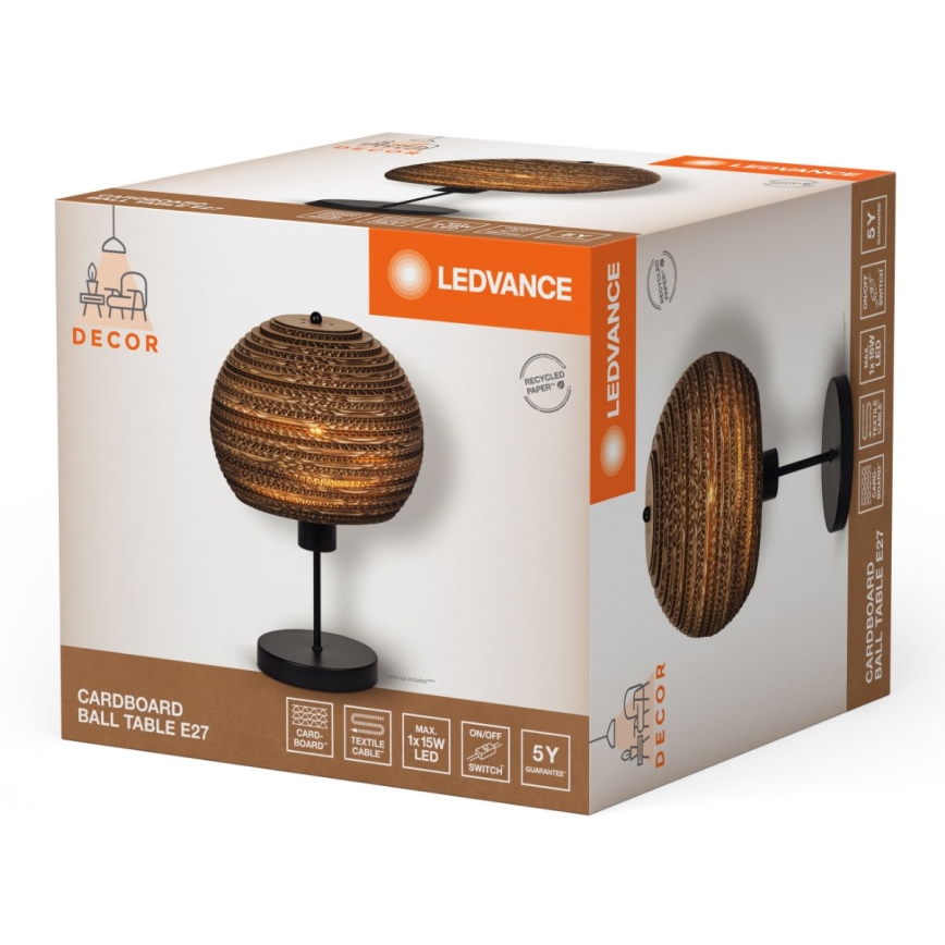 Ledvance - Stona lampa DECOR CARDBOARD 1xE27/15W/230V pr. 26 cm