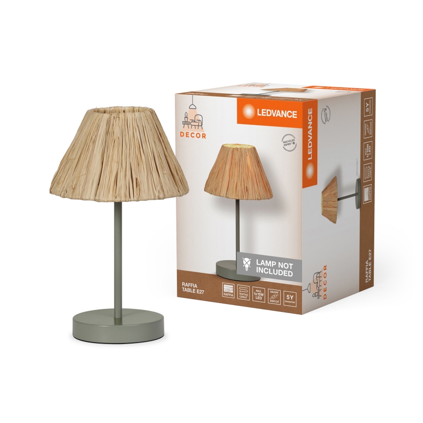 Ledvance - Stona lampa DECOR RAFFIA 1xE27/15W/230V rafija