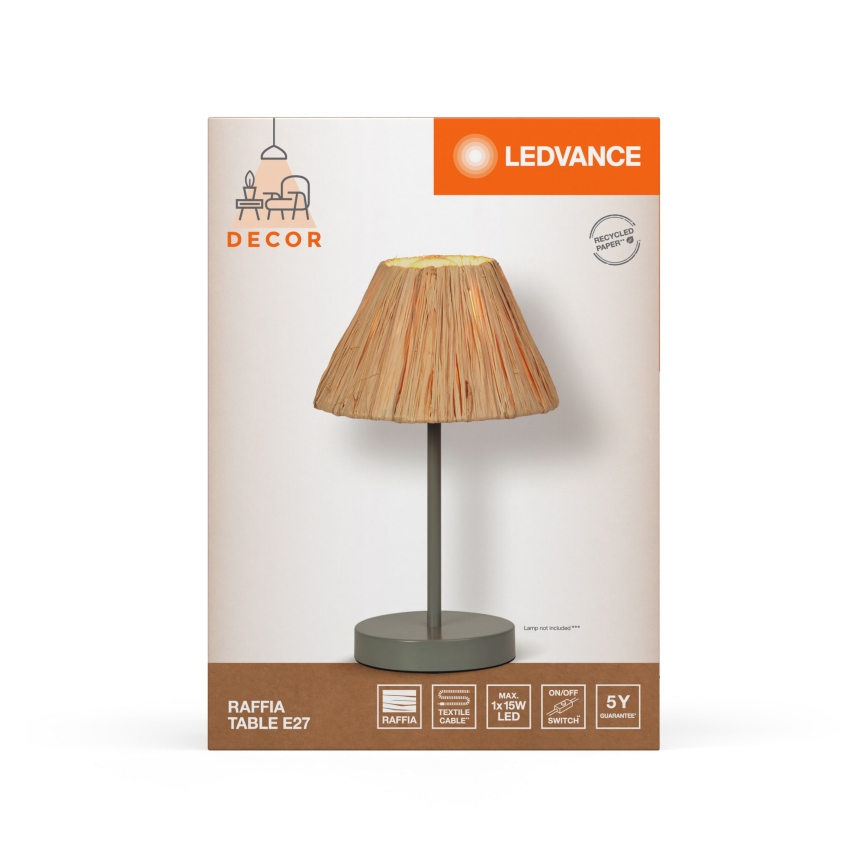 Ledvance - Stona lampa DECOR RAFFIA 1xE27/15W/230V rafija