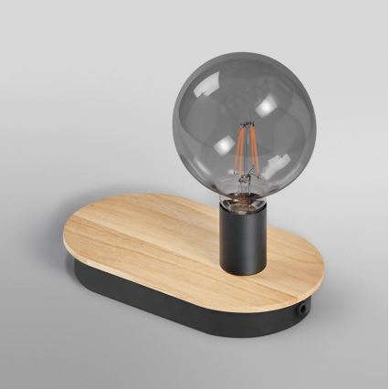 Ledvance - Stona lampa na dodir sa USB konektorom DECOR WOOD 1xE27/8W/230V fikus elastika