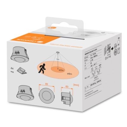 Ledvance - Ugradni infracrveni senzor pokreta FLUSH 230V bela