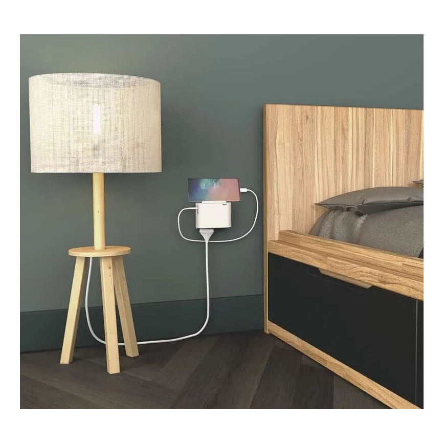 Legrand 049401 - Razdelna utičnica 2U Tip C + USB-A + USB-C bela