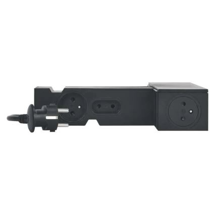 Legrand 049430 - Multimedijski HUB sa prekidačem 4U Tip E + 4U Tip C 2m crno