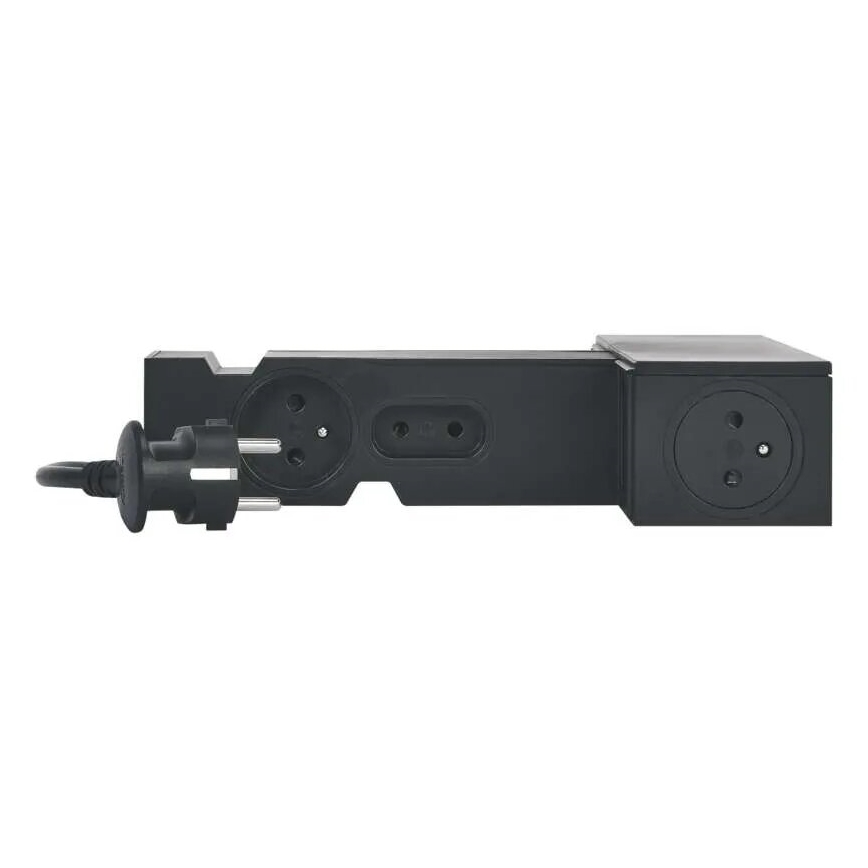 Legrand 049430 - Multimedijski HUB sa prekidačem 4U Tip E + 4U Tip C 2m crno