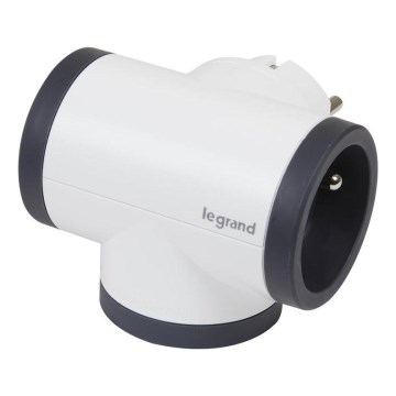 Legrand 049436 - Razdelna utičnica rotirajuća 3U Tip E bela/crno