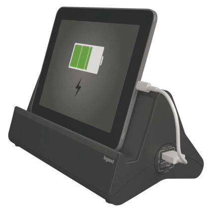 Legrand 050411-Produžni kabl sa prekidačem i stalkom za tablet 3U Tip E + 2 x USB-A 1,5m crno