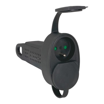 Legrand 50575 - Gumena utičnica bez kabla 250V/16A 2X2P+T IP44 crna
