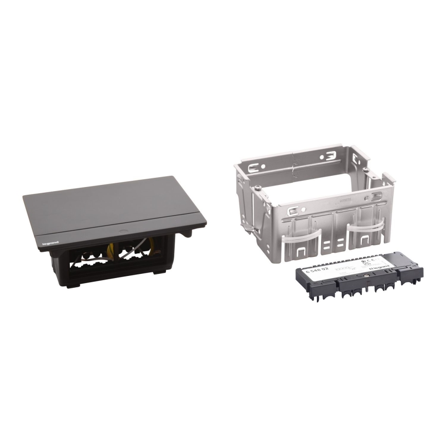 Legrand 654802 - Okvir za utičnicu za ploču stola POP-UP 4M crno