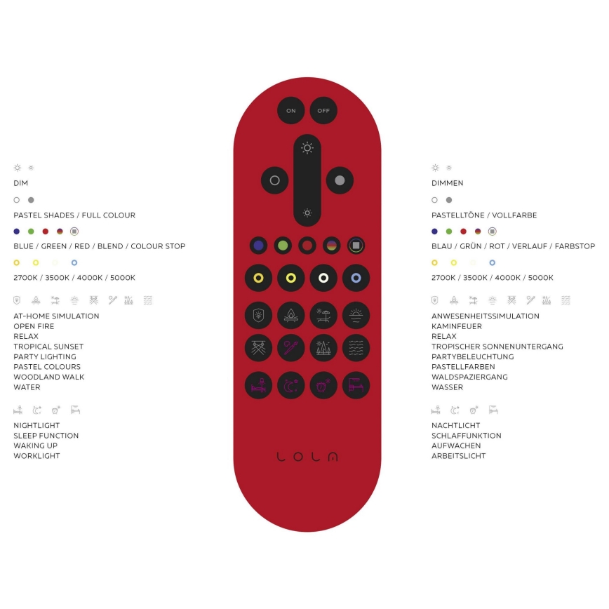 Leuchten Direkt 11212-16 - LED RGBW Prigušiva podna lampa NAOMI LED/10W/230V 2700-5000K Wi-Fi TUYA + Daljinski upravljač