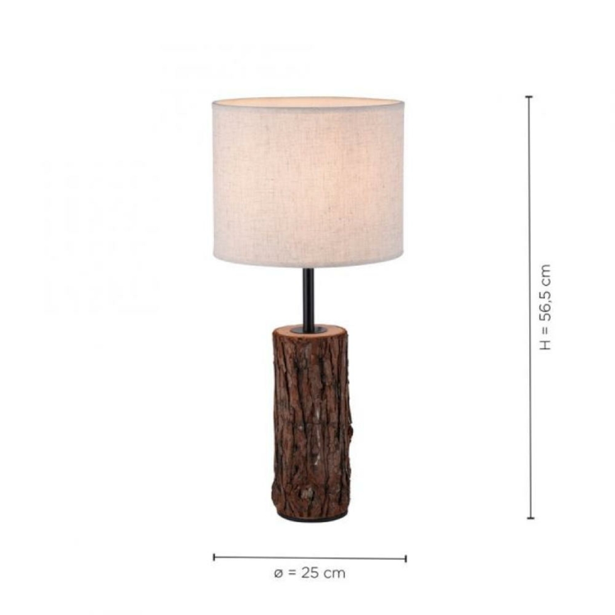 Leuchten Direkt 11233-79 - Stona lampa BARK 1xE27/40W/230V drvo